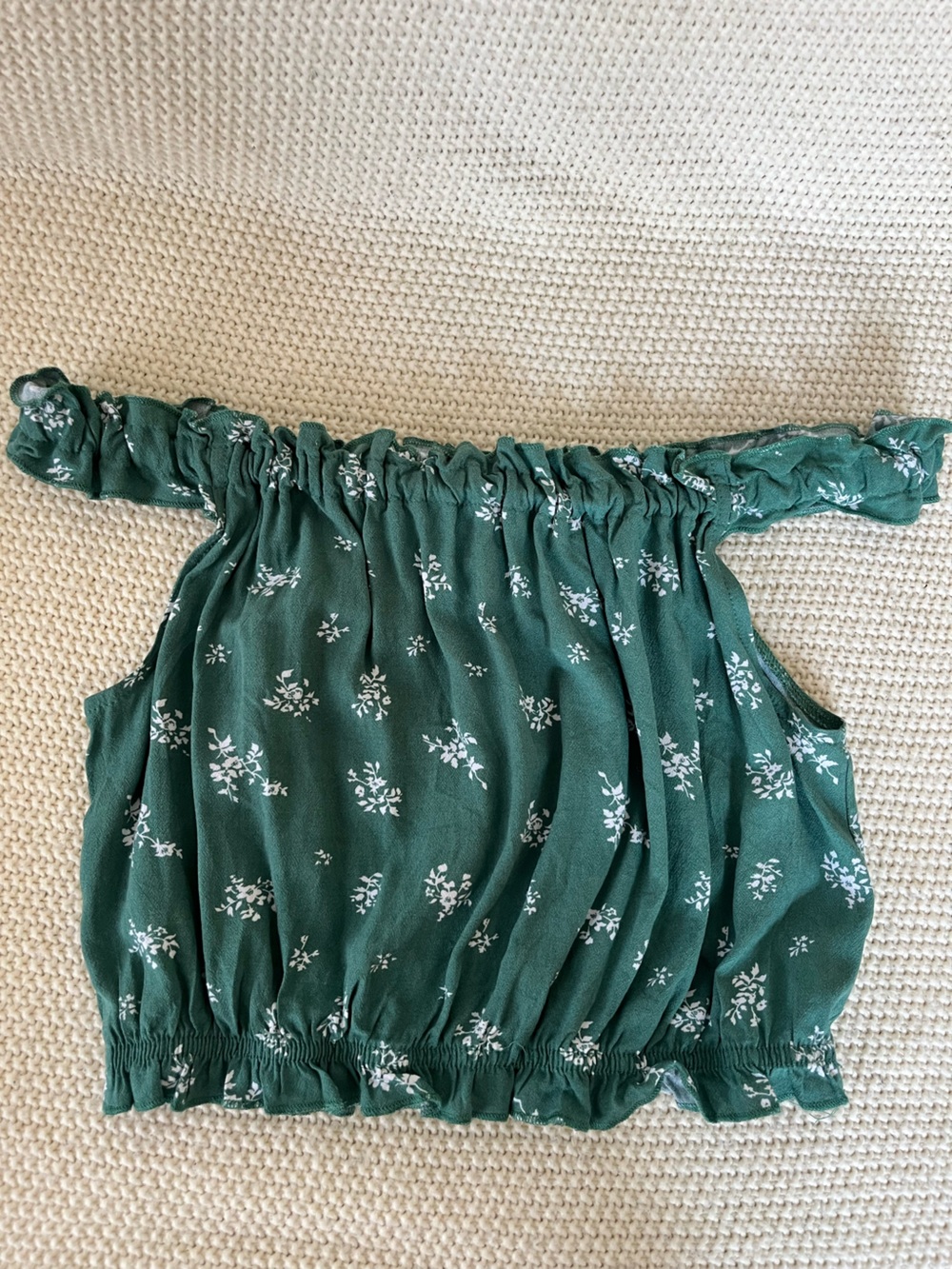 Green Floral Crop Top